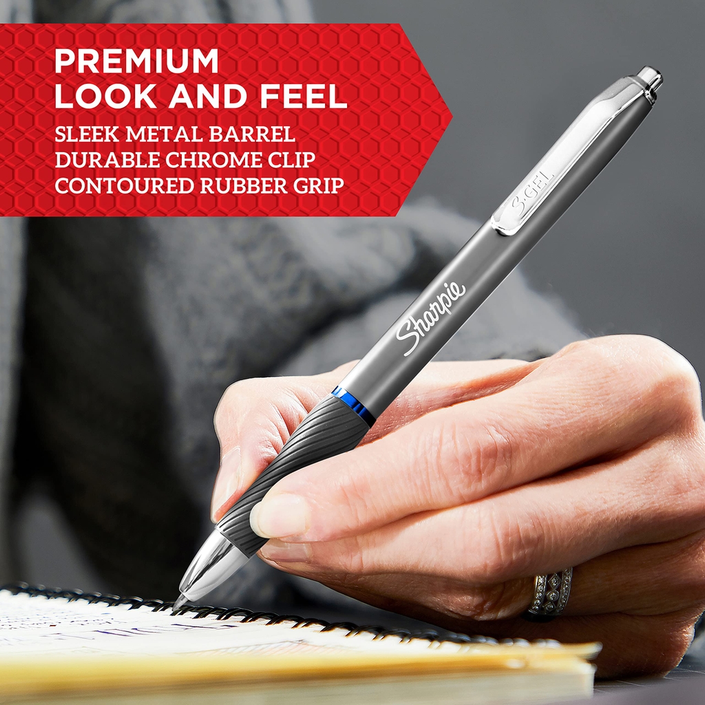 Bút bi gel đầu bấm cao cấp Sharpie S-Gel Fine Point 0.5mm - Blue (Màu xanh dương)