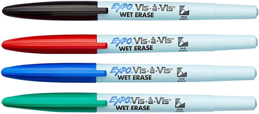 Bút lông vẽ đa chất liệu Expo Vis-a-Vis Wet Erase Fine Markers - Xanh dương (Blue)