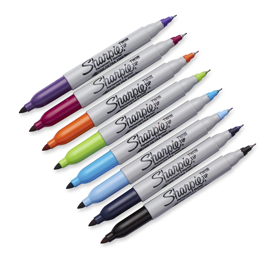 Bút lông dầu 2 ngòi (Fine/Ultra) Sharpie Twin Tip - Màu Tím (Purple)