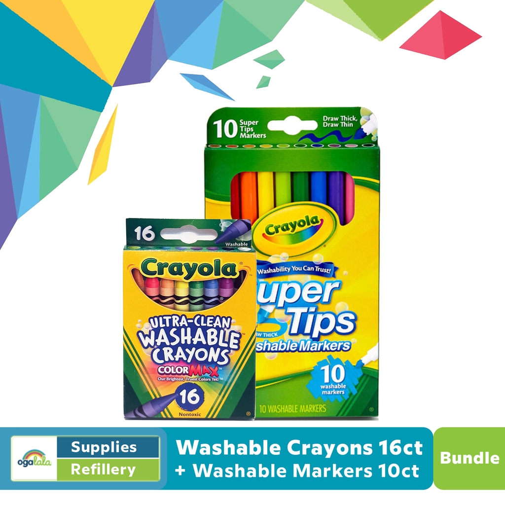 Bộ bút lông màu, có thể rửa được Crayola Super Tips Washable Markers - 10 Màu