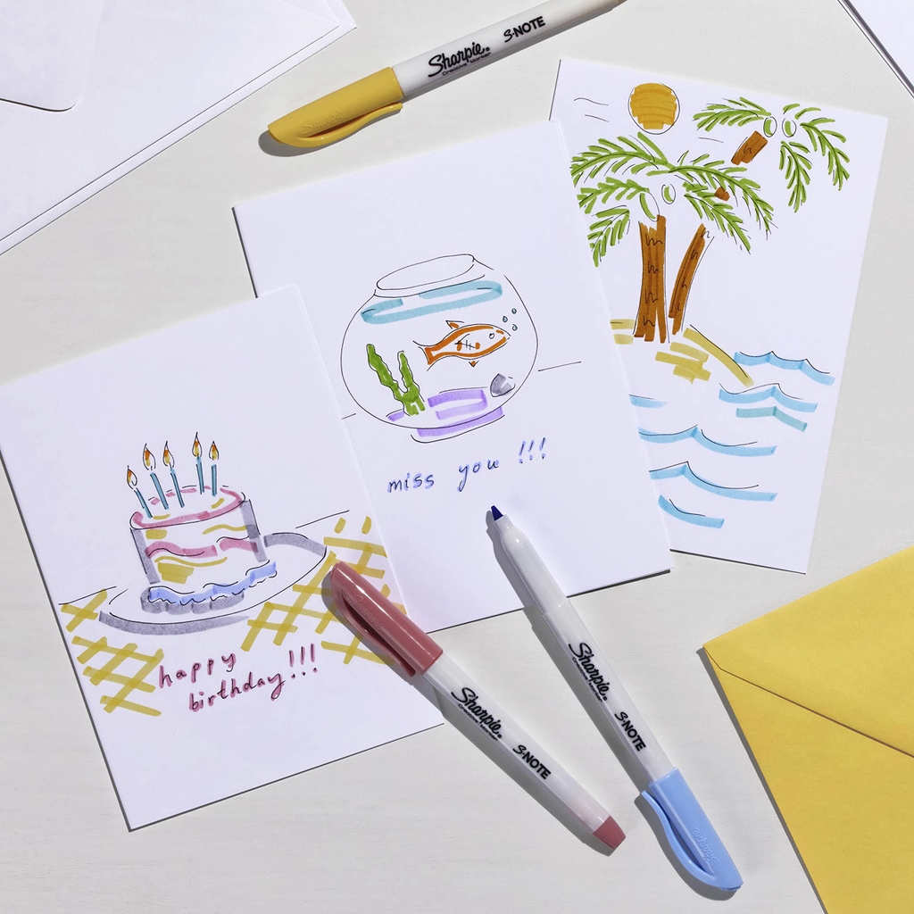 Bút dạ quang cao cấp Sharpie S-Note Creative Markers - Bộ 4 màu