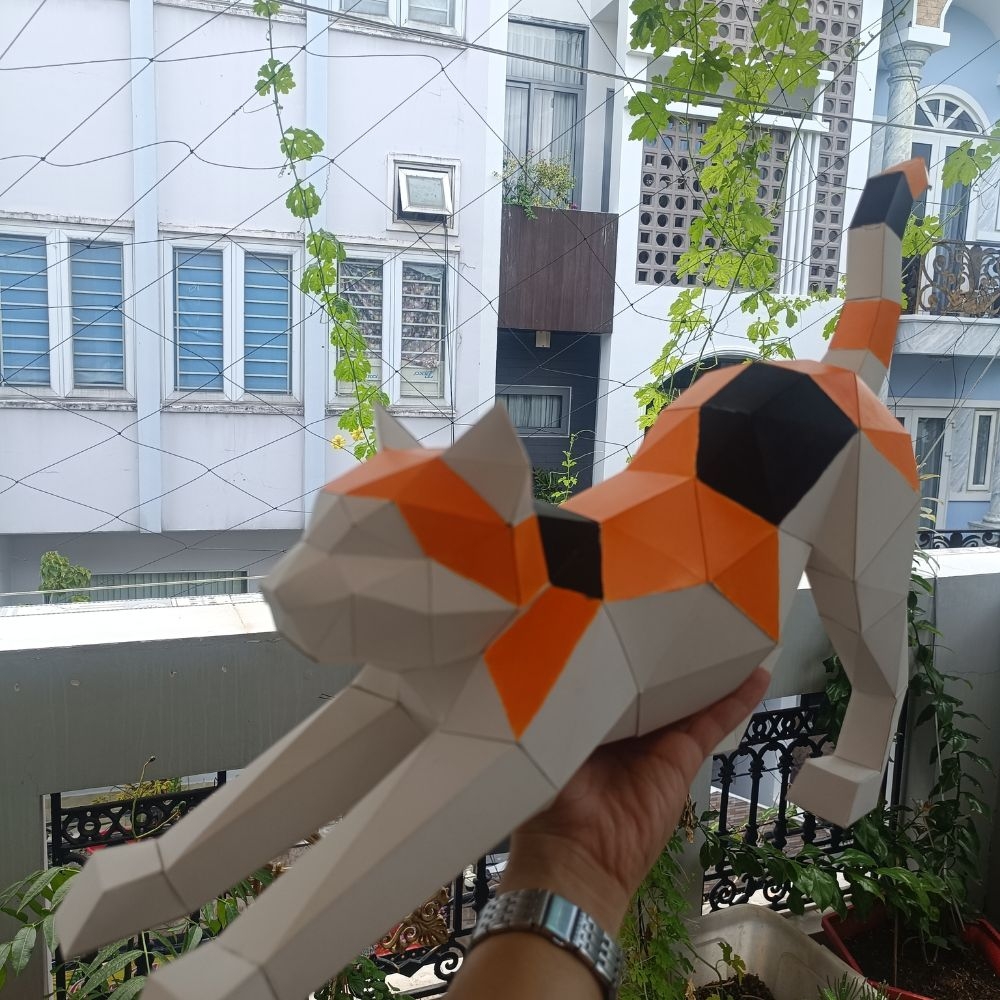 Bộ kit DIY Mô hình giấy 3D Cat tự láp ráp (MH-02)