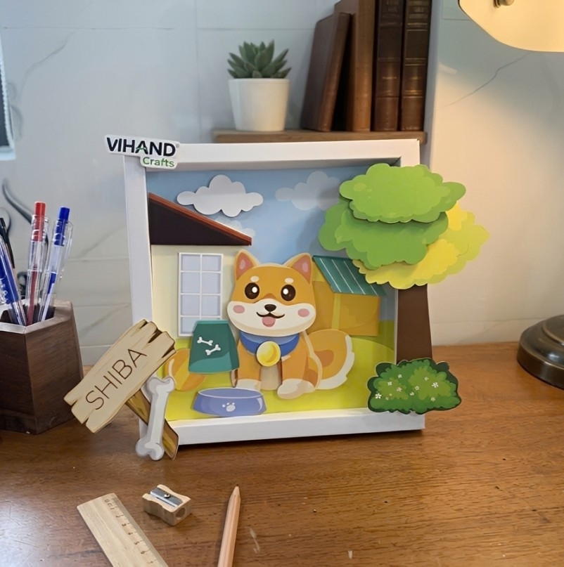 Bộ Kit DIY Tranh xếp lớp 3D Shiba sáng tạo cho bé (LP-01)