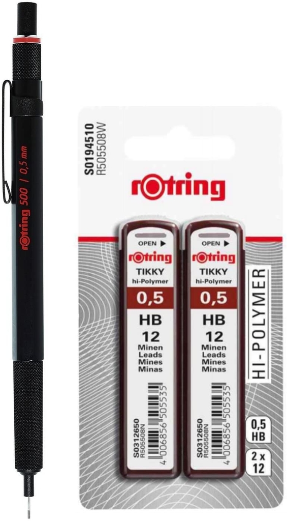 Bút chì cơ học cao cấp Rotring 500 0.5mm - Đen (Black)