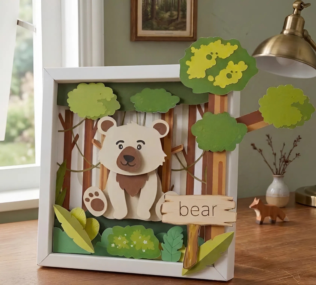 Bộ Kit DIY Tranh xếp lớp 3D Bear sáng tạo cho bé (LP-03)