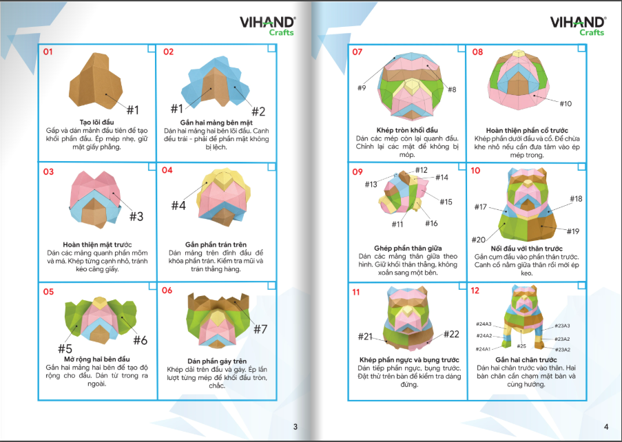 Bộ kit DIY Mô hình giấy 3D Dog tự láp ráp (MH-04)