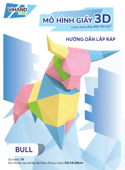Bộ kit DIY Mô hình giấy 3D Bull tự láp ráp (MH-03)