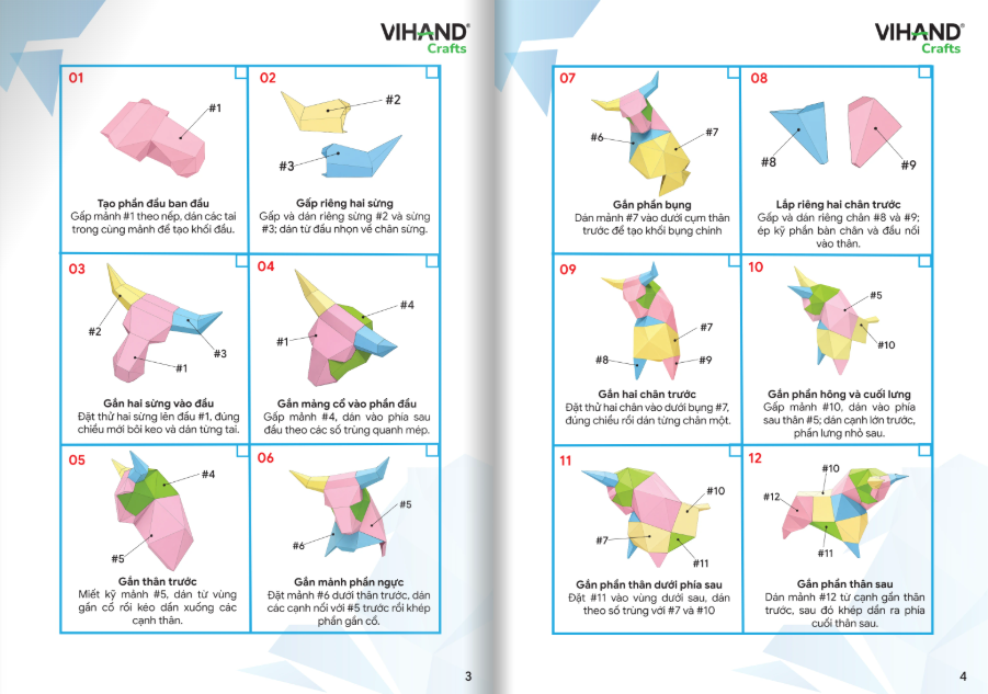 Bộ kit DIY Mô hình giấy 3D Bull tự láp ráp (MH-03)