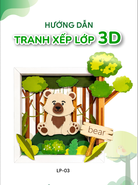 Bộ Kit DIY Tranh xếp lớp 3D Bear sáng tạo cho bé (LP-03)