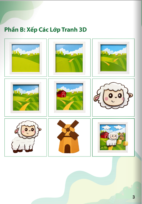 Bộ Kit DIY Tranh xếp lớp 3D Sheep sáng tạo cho bé (LP-02)