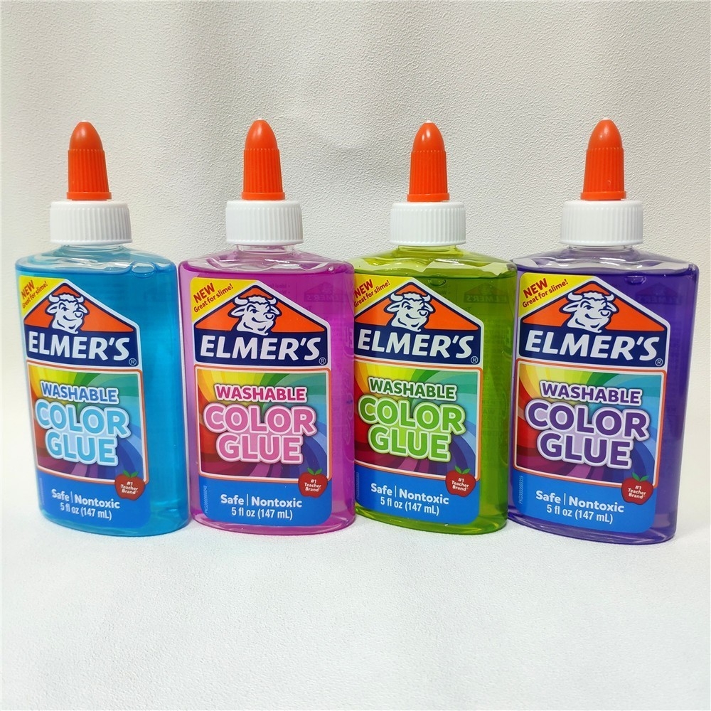 Keo dán trong suốt Elmer’s Washable Color Glue 147ml – Xanh dương (Blue)