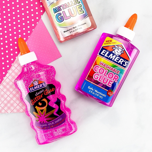 Keo dán trong suốt Elmer’s Washable Color Glue 147ml – Hồng (Pink)