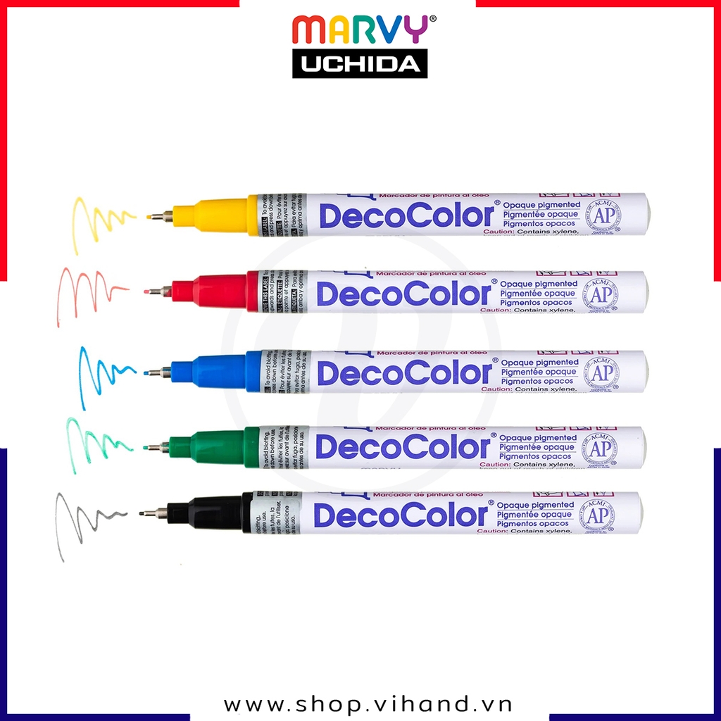 Bút sơn vẽ đa chất liệu, không xóa được Marvy DecoColor Paint Marker Extra Fine 0.8mm