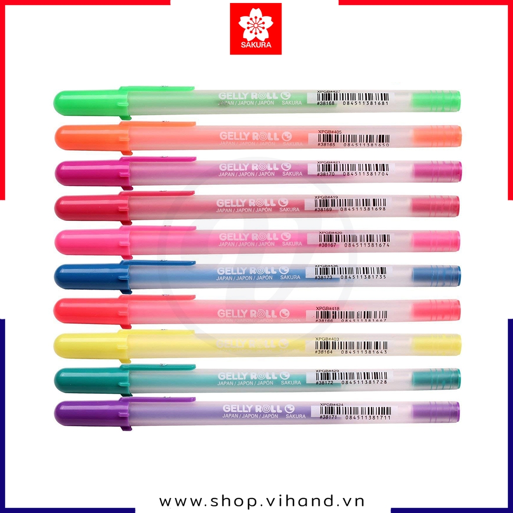 Bút bi Gel dạ quang, mực phát sáng Sakura Gelly Roll MoonLight 10 - Ngòi 0.5mm