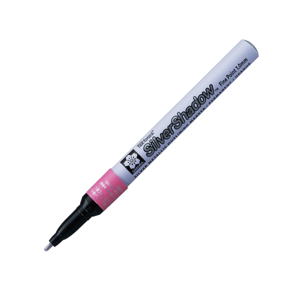 Bút sơn dầu ánh bạc có viền màu Sakura Pentouch Silver Shadow Color Marker - Ngòi 1.0mm