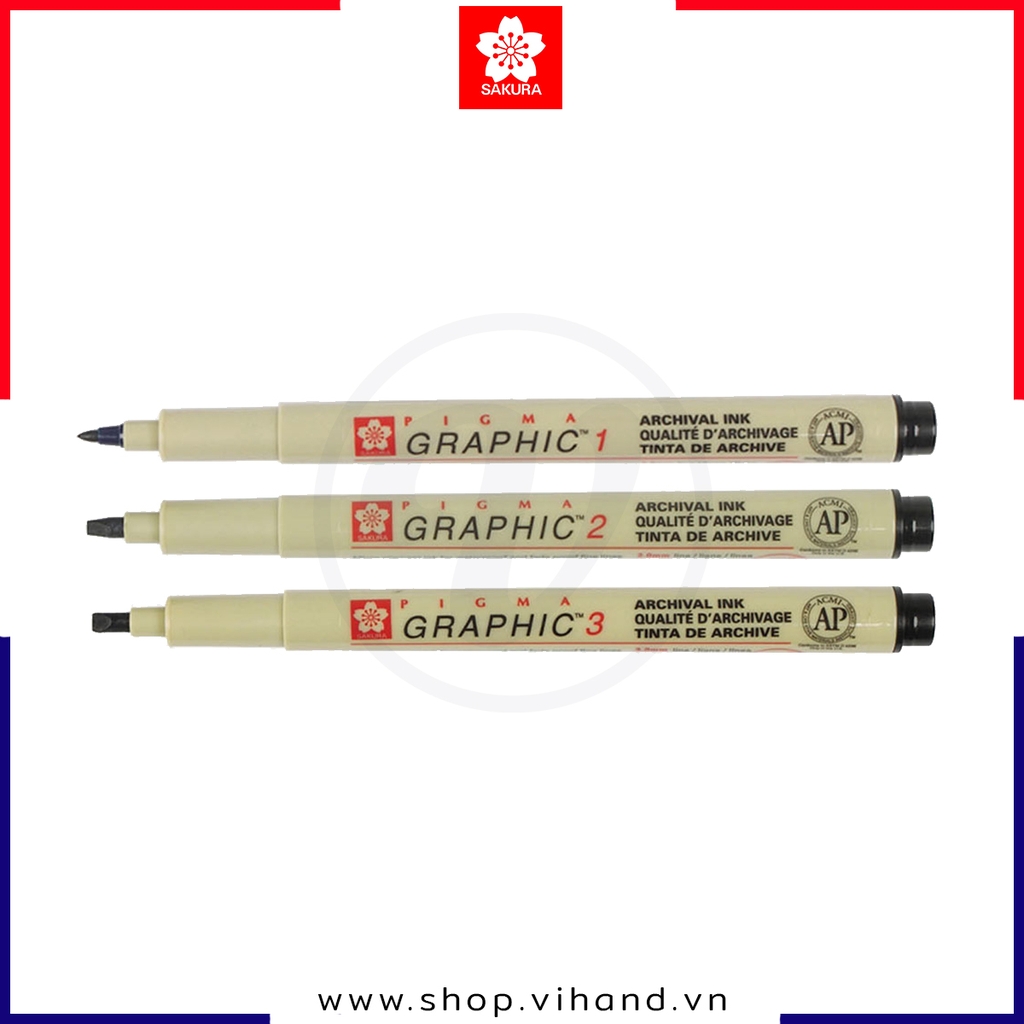 Bút vẽ đồ họa chuyên dụng Sakura Pigma Graphic - Màu đen