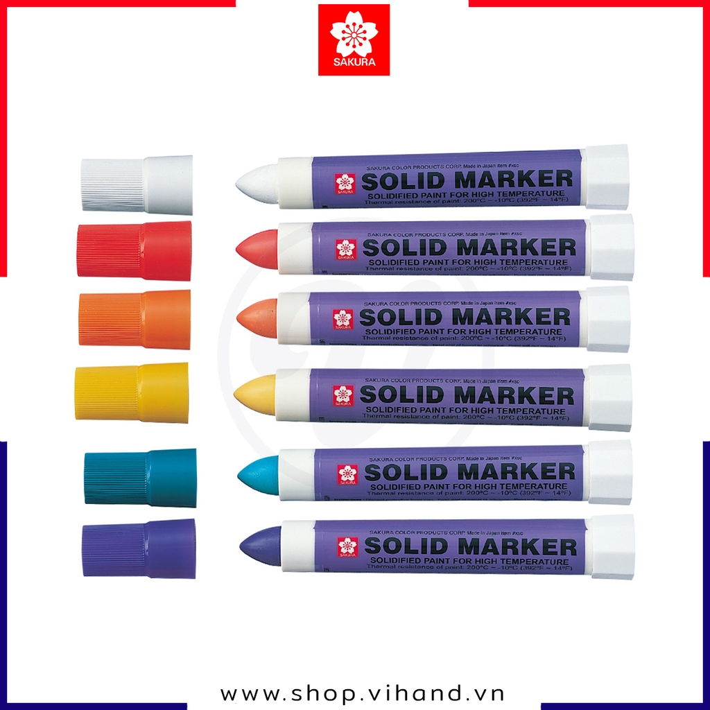 Bút đánh dấu công nghiệp chịu nhiệt độ cao Sakura Solid Marker High Temperature - Ngòi 12.0mm