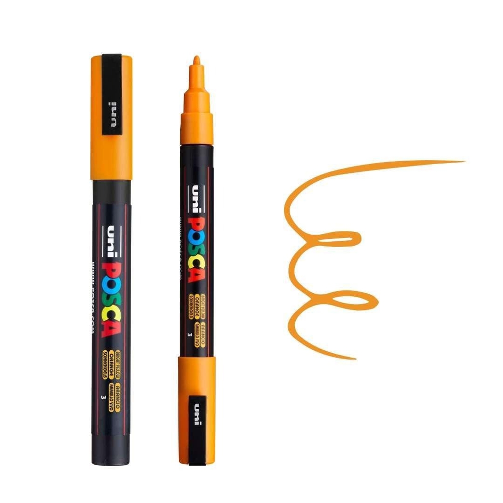 Bút sơn vẽ đa chất liệu Uni Posca PC-3M - Ngòi 0.9 - 1.3mm (Cây lẻ)