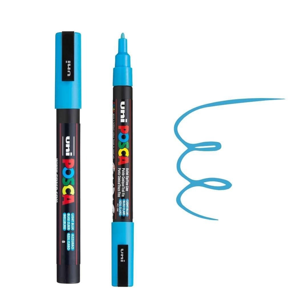 Bút sơn vẽ đa chất liệu Uni Posca PC-3M - Ngòi 0.9 - 1.3mm (Cây lẻ)
