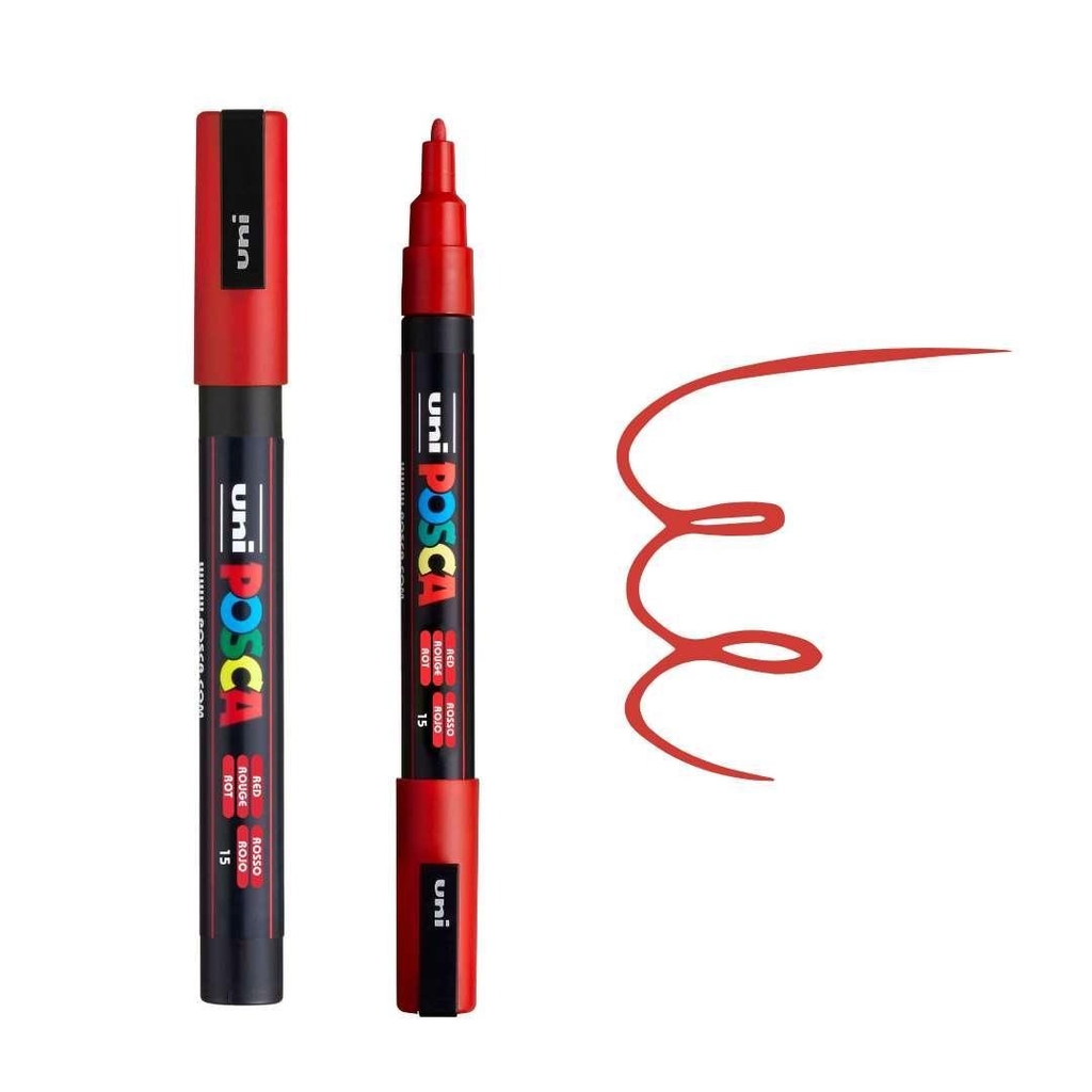 Bút sơn vẽ đa chất liệu Uni Posca PC-3M - Ngòi 0.9 - 1.3mm (Cây lẻ)