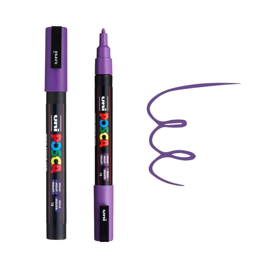 Bút sơn vẽ đa chất liệu Uni Posca PC-3M - Ngòi 0.9 - 1.3mm (Cây lẻ)