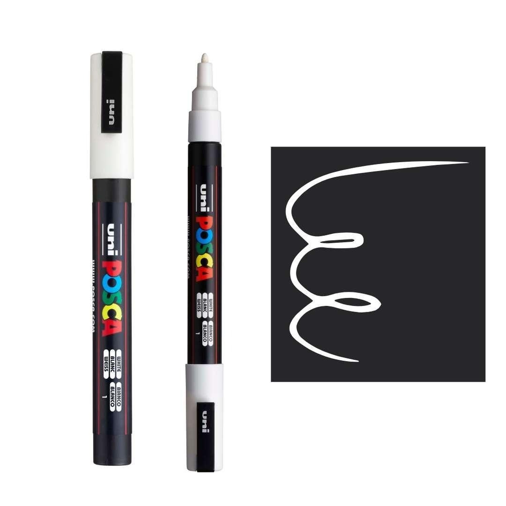 Bút sơn vẽ đa chất liệu Uni Posca PC-3M - Ngòi 0.9 - 1.3mm (Cây lẻ)