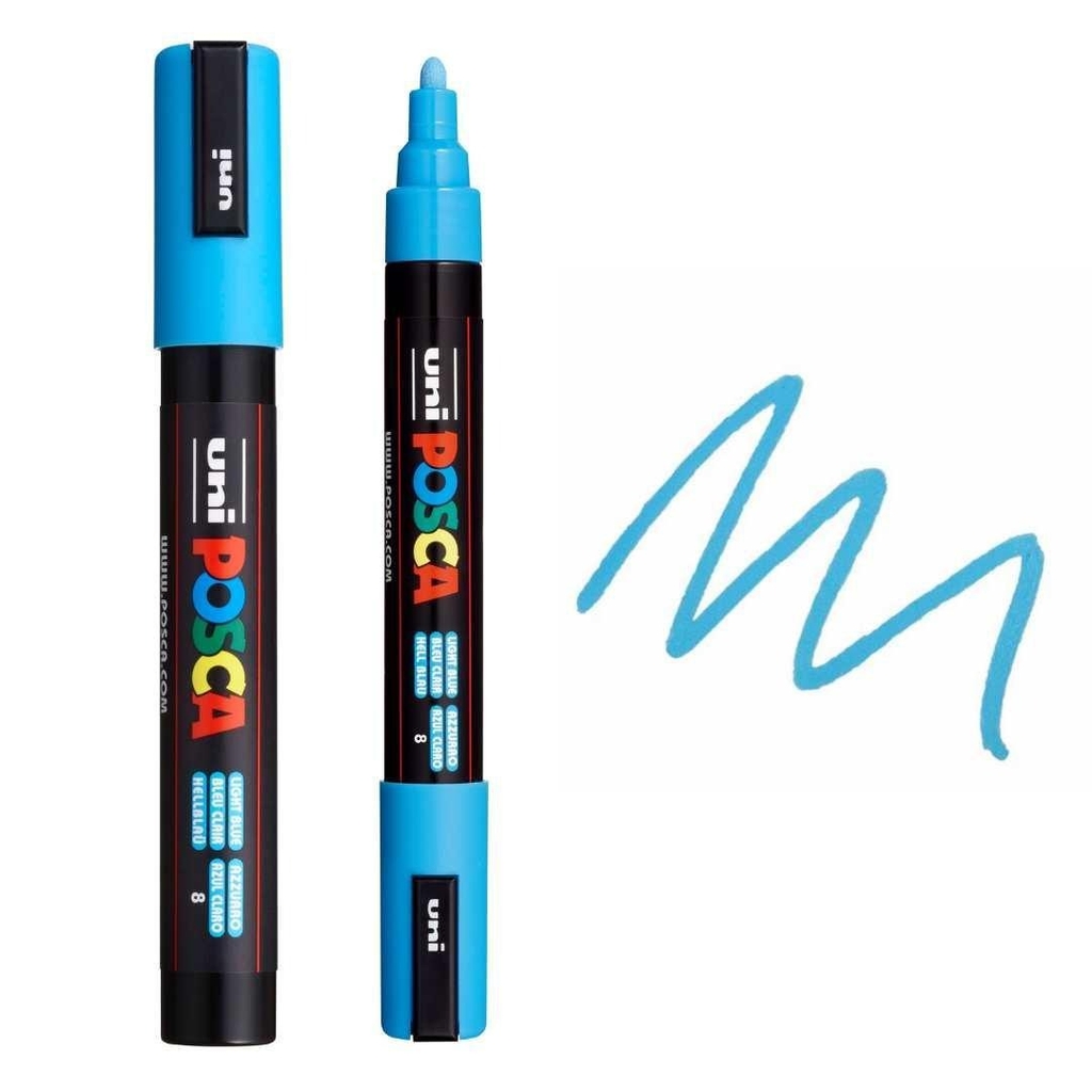 Bút sơn nước vẽ đa chất liệu Uni Posca PC-5M - Ngòi 1.8 - 2.5mm (Cây lẻ)