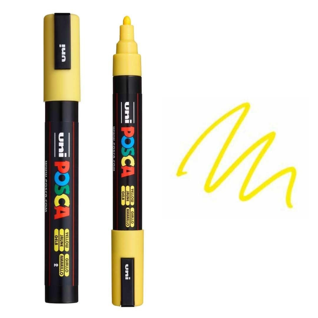 Bút sơn nước vẽ đa chất liệu Uni Posca PC-5M - Ngòi 1.8 - 2.5mm (Cây lẻ)