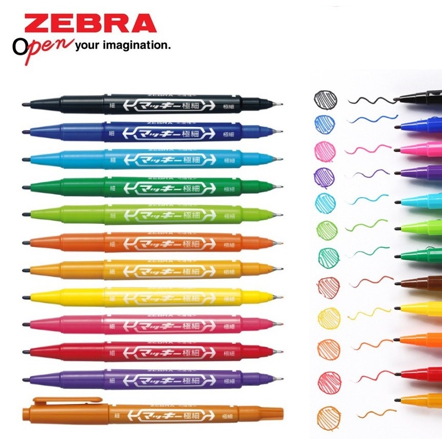 Viết lông dầu Zebra MO120 - 2 Đầu đánh dấu lên mọi chất liệu