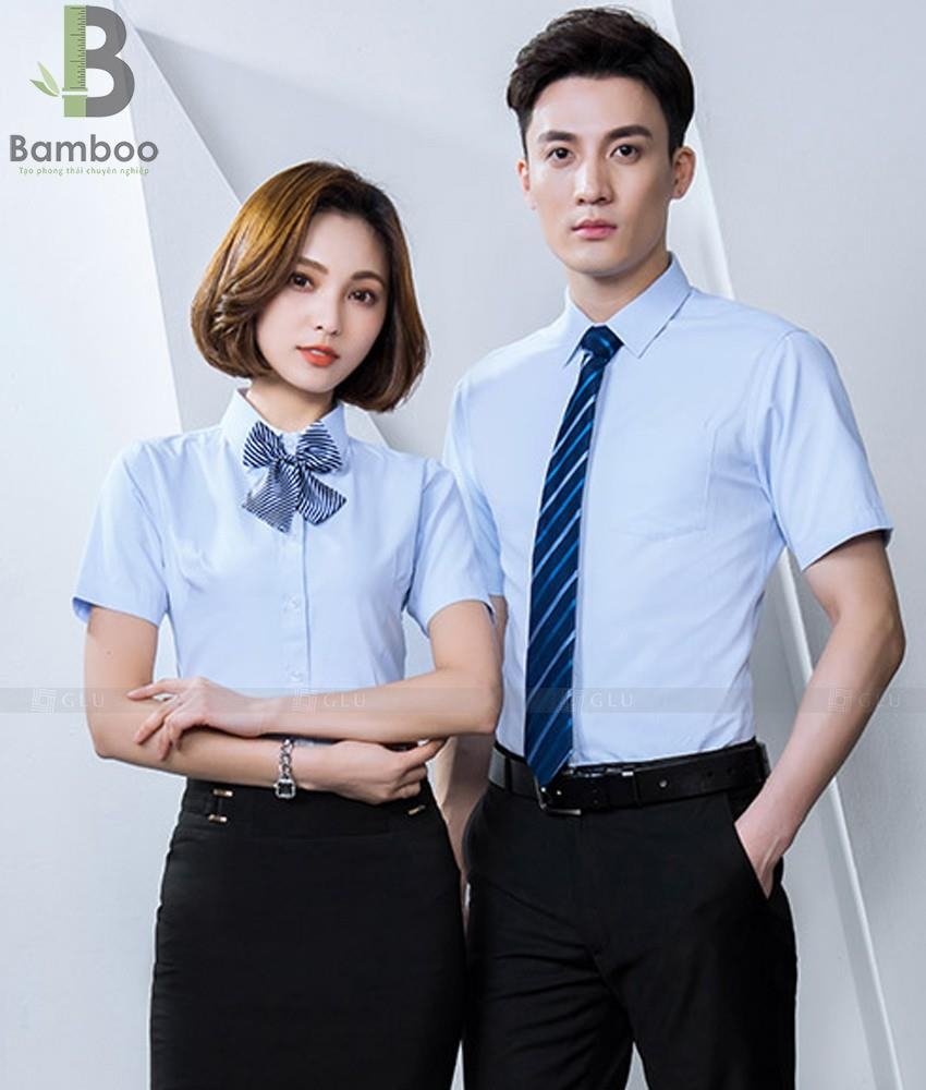 ÁO SƠ MI - XANH DA TRỜI TAY NGẮN
