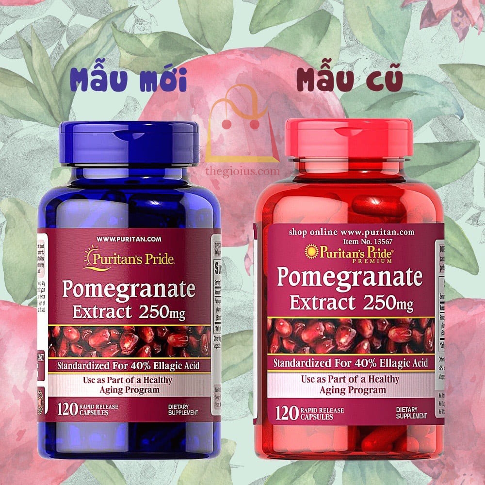 Viên nắng Puritan’s Pride Pomegranate tinh chất lựu đỏ