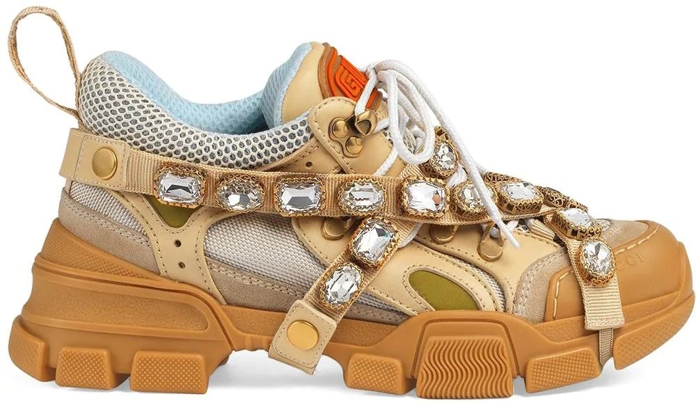 Gucci Flashtrek Crystals Beige Duyet Fashion