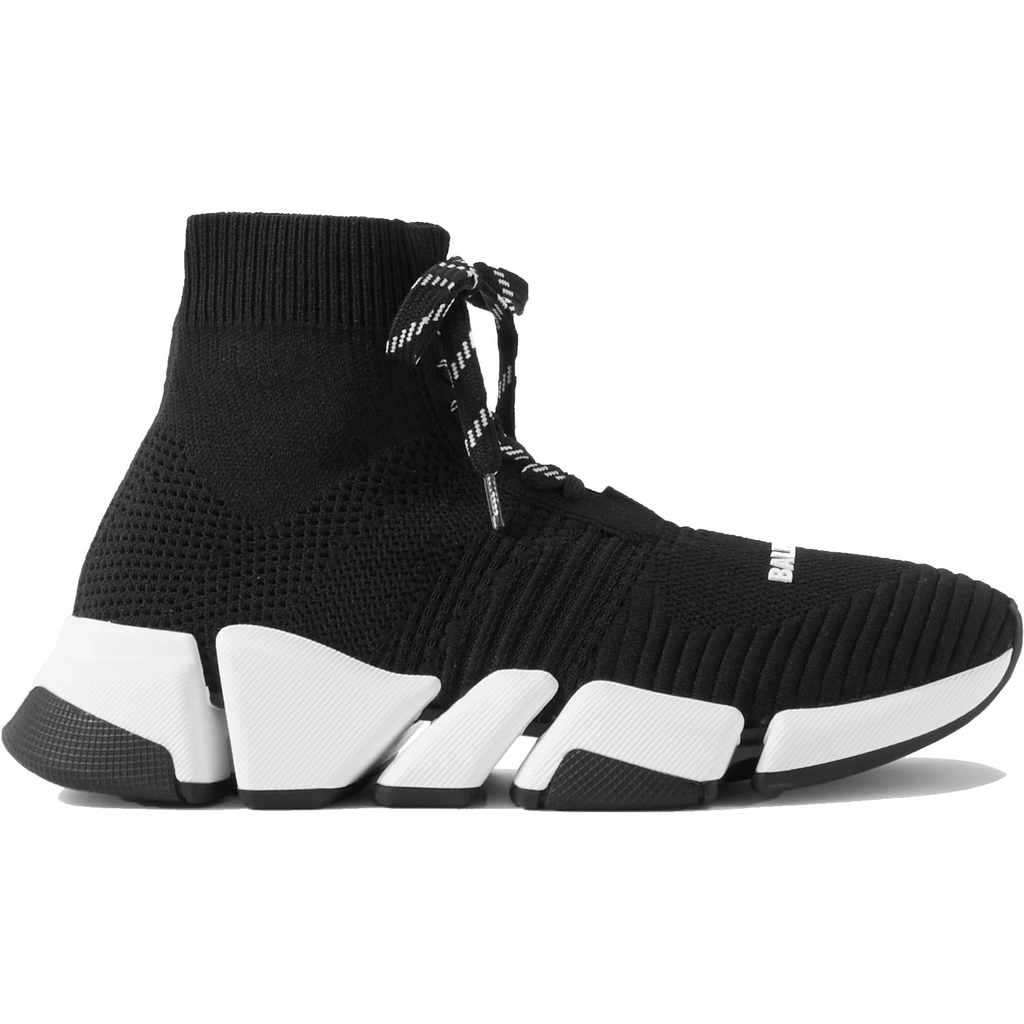 Mens Speed 20 Laceup Recycled Knit Sneaker in Black  Balenciaga US