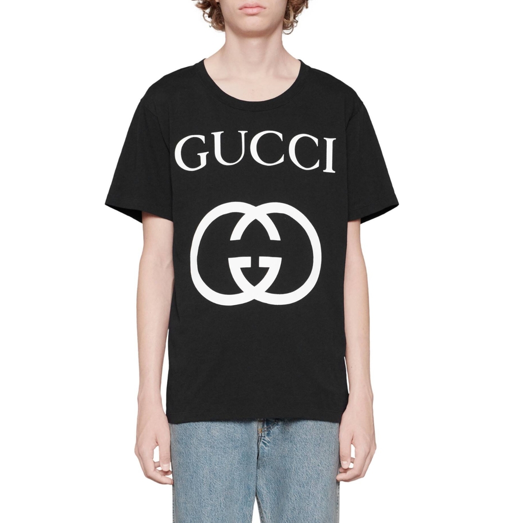 ÁO THUN NAM GUCCI CỔ TRÒN VỚI HỌA TIẾT THƯƠNG HIỆU NỔI BẬT