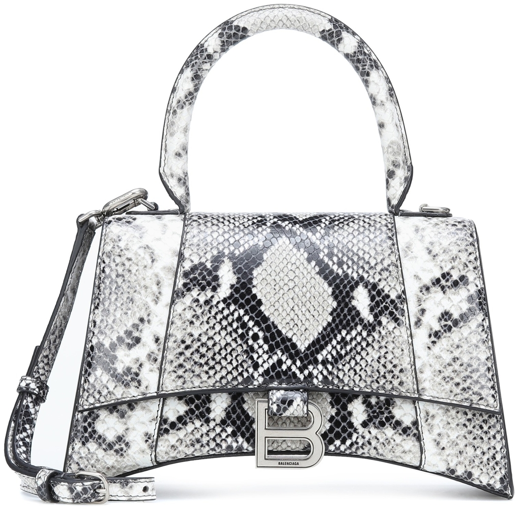 Shop Balenciaga Hourglass SnakeskinEmbossed Leather Top Handle Bag  Saks  Fifth Avenue