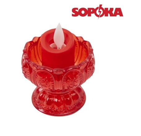 Cốc nến thờ hoa sen SOPOKA HS-01 (màu đỏ)