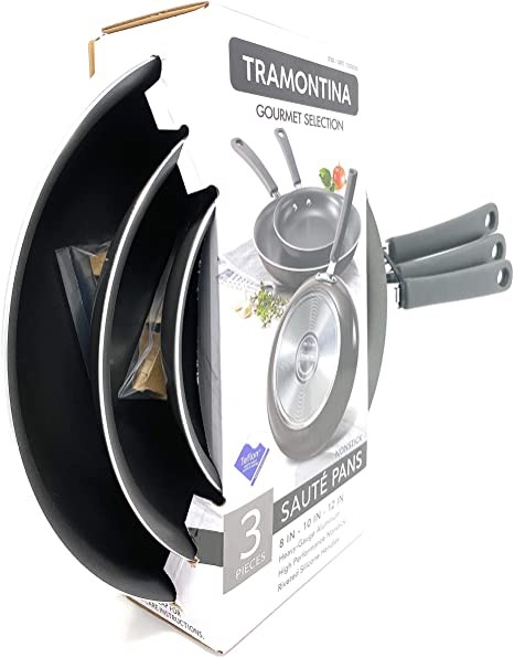 TRAMONTINA - GOURMET SELECTION (SET 3 CHẢO 20,3cm - 25,4cm - 30,4cm ĐEN)