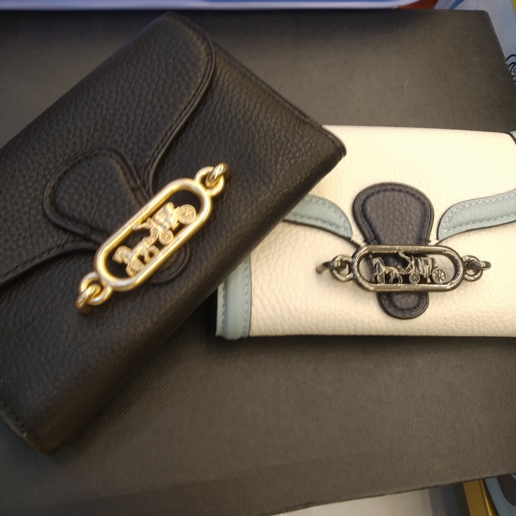 COACH - MCBLK JD MDW WLT (BÓP COACH XANH TRẮNG)