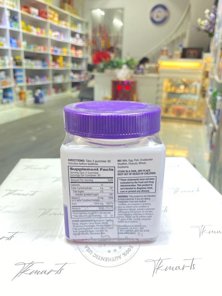 NATROL - Sleep Beauty Melatonin + Biotin Vitamin E (Kẹo Hỗ Trợ Ngủ Ngon 60 Viên)