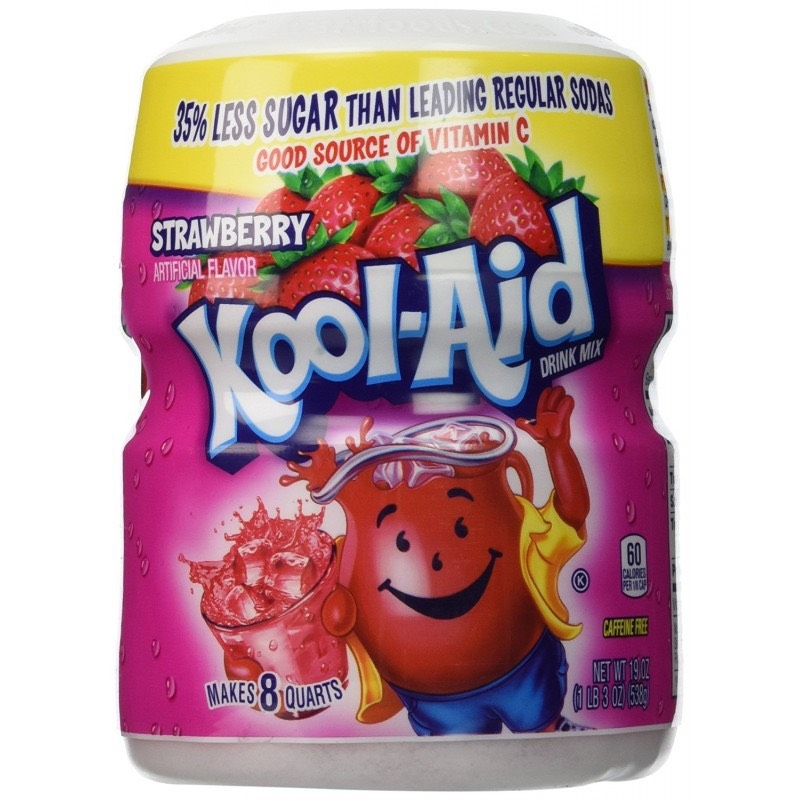 KOOD-AID - DRINK MIX STRAWBERRY ARTIFICIAL FLAVOR ( BỘT DÂU 538G)