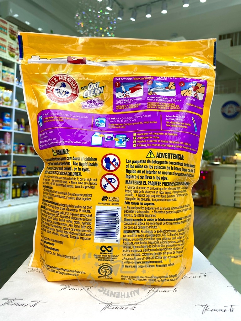 ARM & HAMMER - OXI CLEAN 5IN1 POWER (VIÊN GIẶT 5IN1 40 VIÊN)