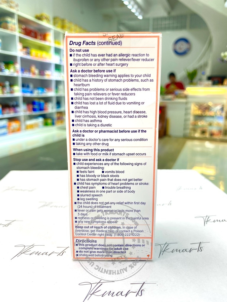 Childrent’s Motrin - Pain Reliever/Fever Reducer (Thuốc Ho Bé 2 Tới 11 Tuổi)
