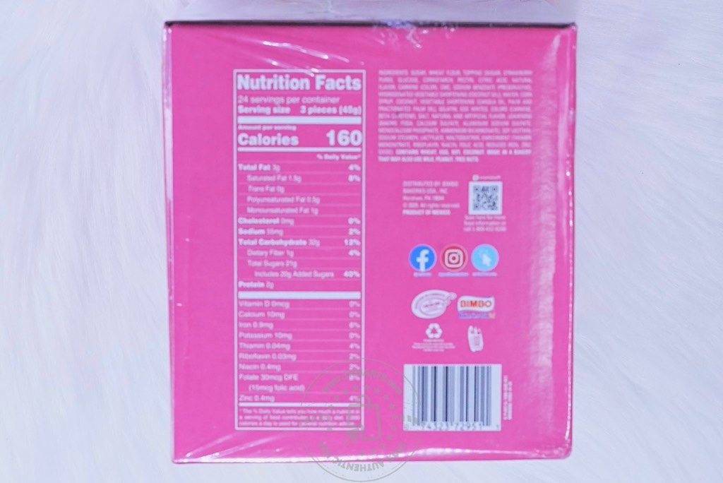 marinela - Sponch Marshmallow Cookies Coconut Strawberry (Kẹo Dẽo Phủ Dừa Và Dâu 1.08KG)