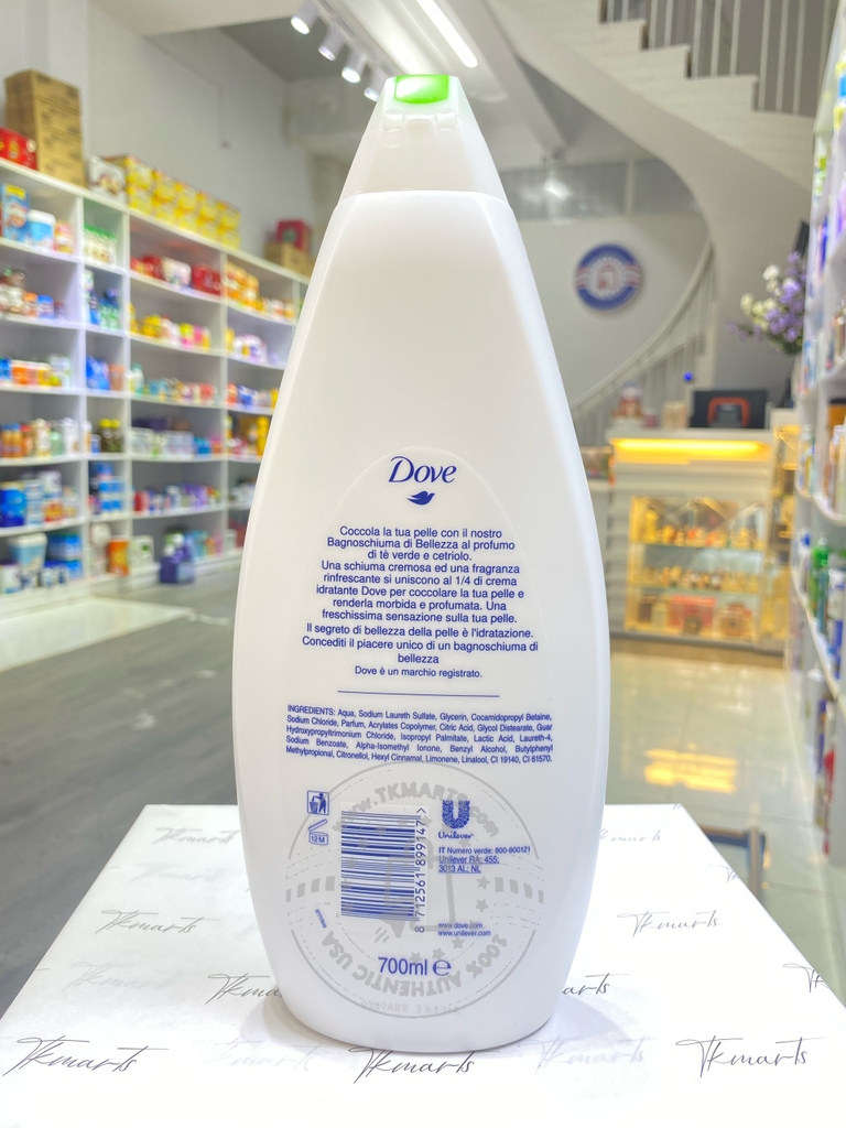 Dove - Bagnoschiuma Di Bellezza (Sữa Tắm Dưa Leo Trà Xanh 700ml)