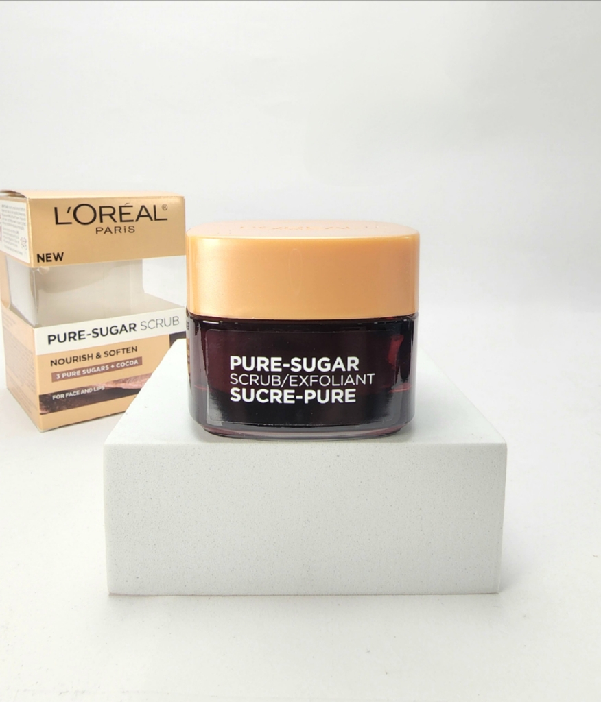 L'OREAL - PURE-SUGAR SCRUB 3 PURE SUGARS + COCOA (TẨY TẾ BÀO CHẾT ĐƯỜNG, CA CAO 48G)