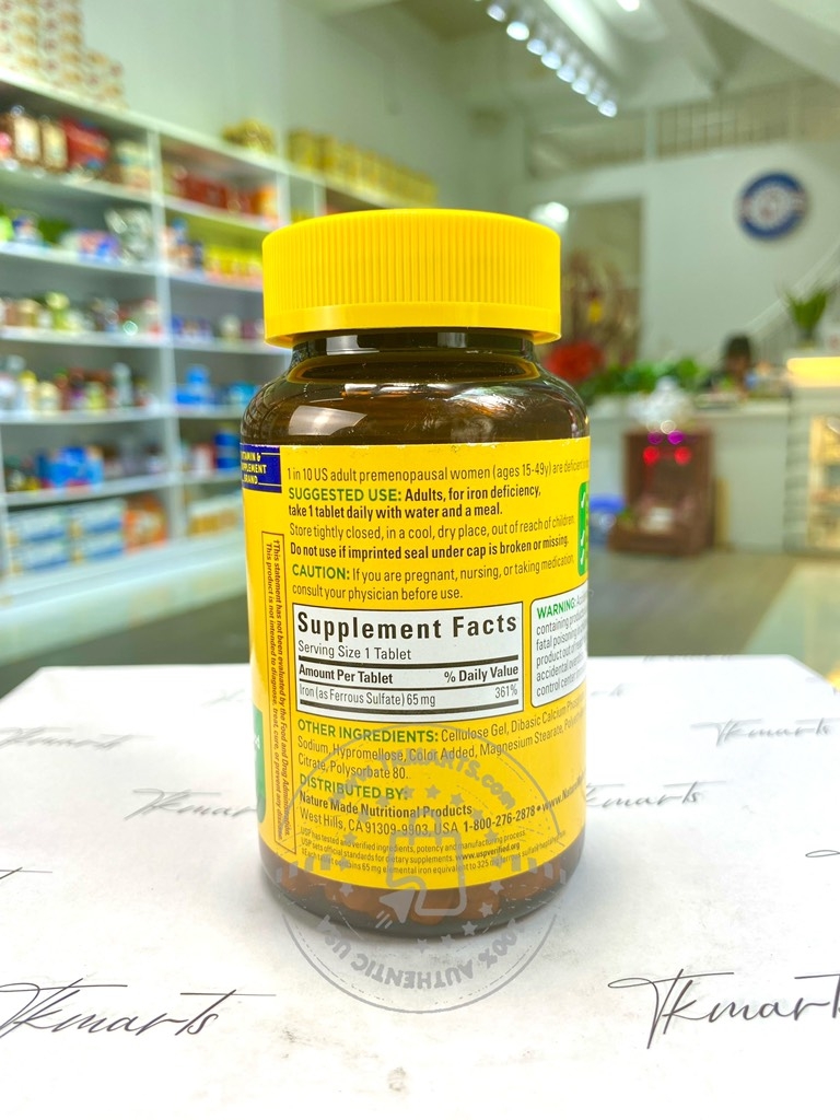 Nature Made - IRON 65MG (BỔ SUNG SẮT 365 VIÊN)