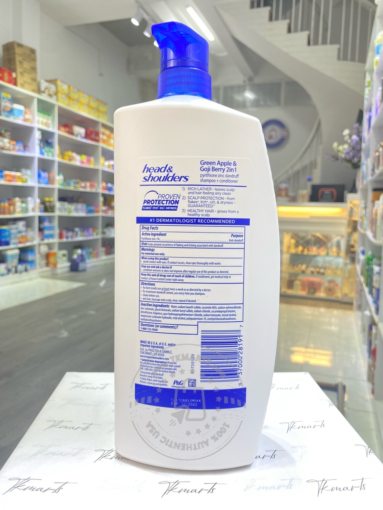 Head & Shoulder - Green Apple, Goji Berry 2in1 (Gội&Xã Trái Cây 1.18L)