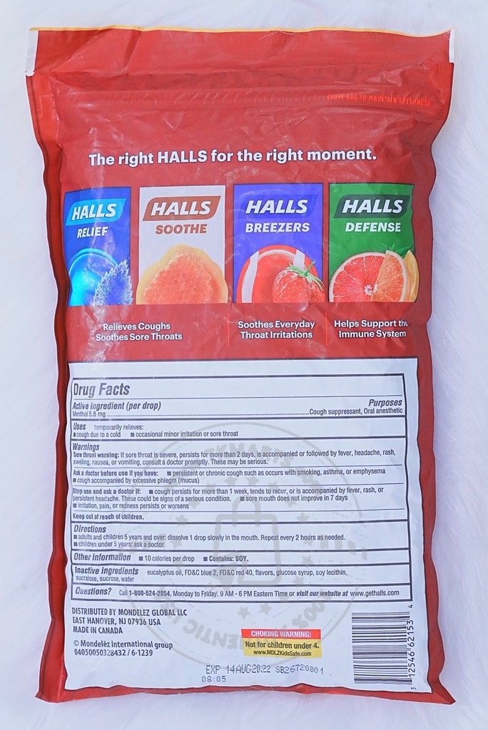 HALL’S - Relief (Kẹo Ho Vị Cherry 200 Viên)