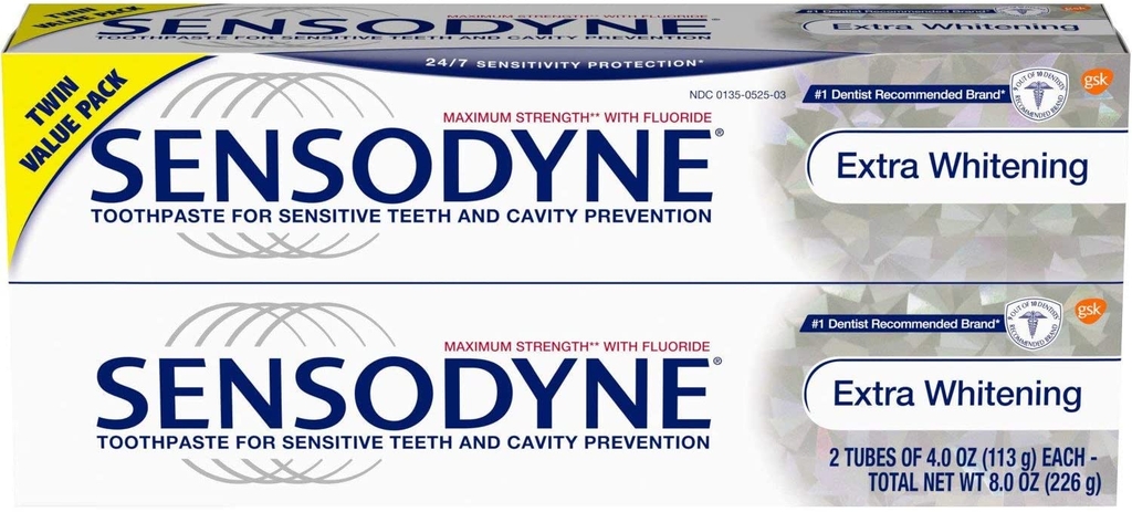 SENSODYNE - EXTRA WHITENING TWIN VALUE PACK (KEM ĐÁNH RĂNG 226G)