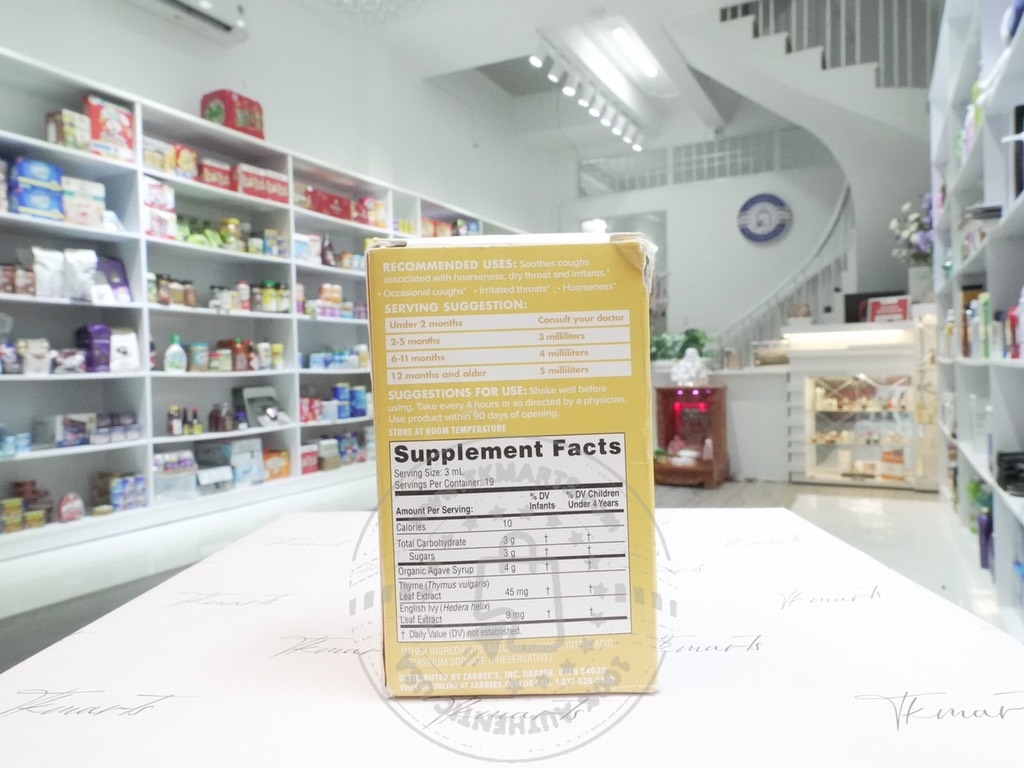 Zarbee’s - Cough Syrup 2 Months (Giảm Ho Cho Bé 2 Tuổi 59ml)
